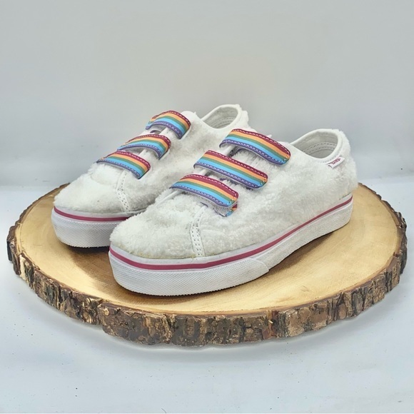 Kids Vans Style 23 V Shearling Rainbow/True White Faux Fur Sizes 2 + 1.5 - Picture 3 of 7